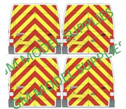 Transit SWB Rear Decal Conversion Kit 'Yellow/Red Chevrons'